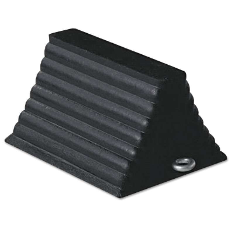 Wheel Chock, 8" W x 10" L x 6" H, Rubber, Black