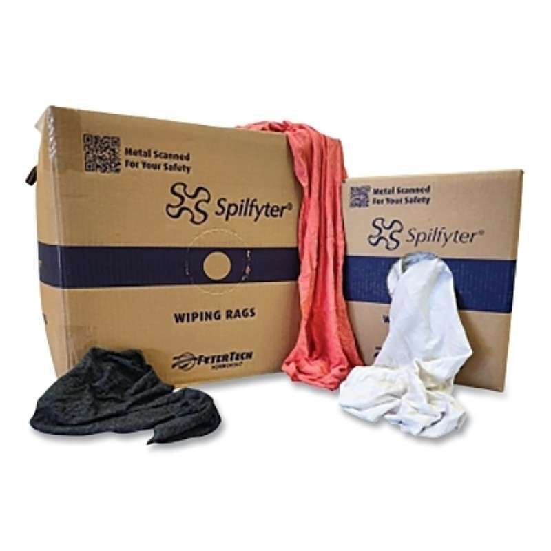 T-Shirt Rags, Reclaimed Wiping Product, Mixed, Compressed Box, 25lbs