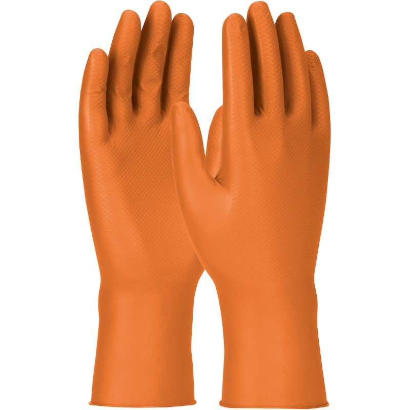 Grippaz™ Engage, Ambidextrous Nitrile Glove with Textured Fish Scale Grip, 7 Mil, Orange, 2X Large, 50 Gloves per Box, 10 Boxes per Case