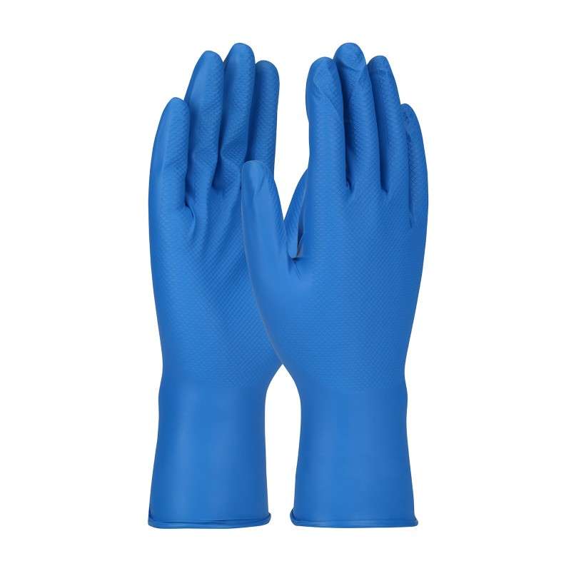Grippaz™ Food Plus, Ambidextrous Nitrile Glove with Textured Fish Scale Grip, 8 Mil, Large, Blue, 48 Gloves per Bag, 10 Bags per Case