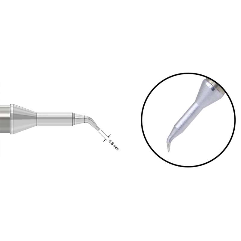 Solder Tip, MD-81, Bent Conical, 0.3mm Diameter