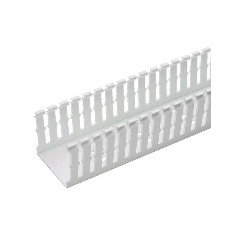 Narrow Slot Wiring Duct, No cover, PVC, 1.25" x 2.12" x 6ft, White