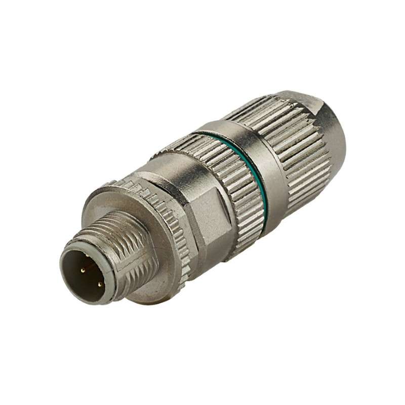 Industrial M12 D-Code Field Term Modular Plug, Zinc Cast, 360Deg Shield ...