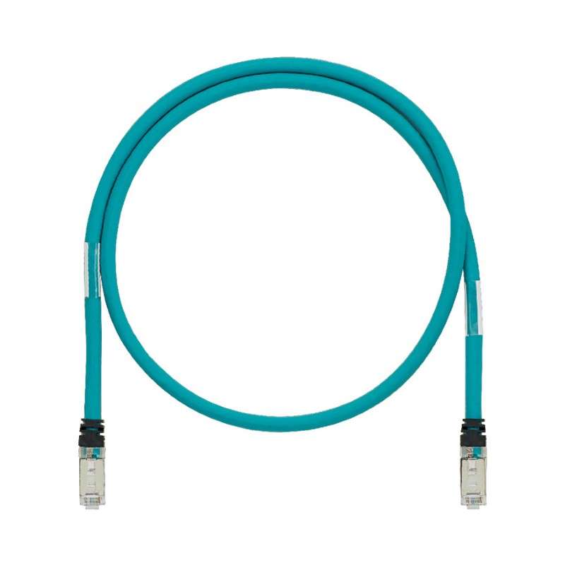 Industrial Patch Cord, Cat 5e, Shielded, 600 V, Teal, 5m OAL