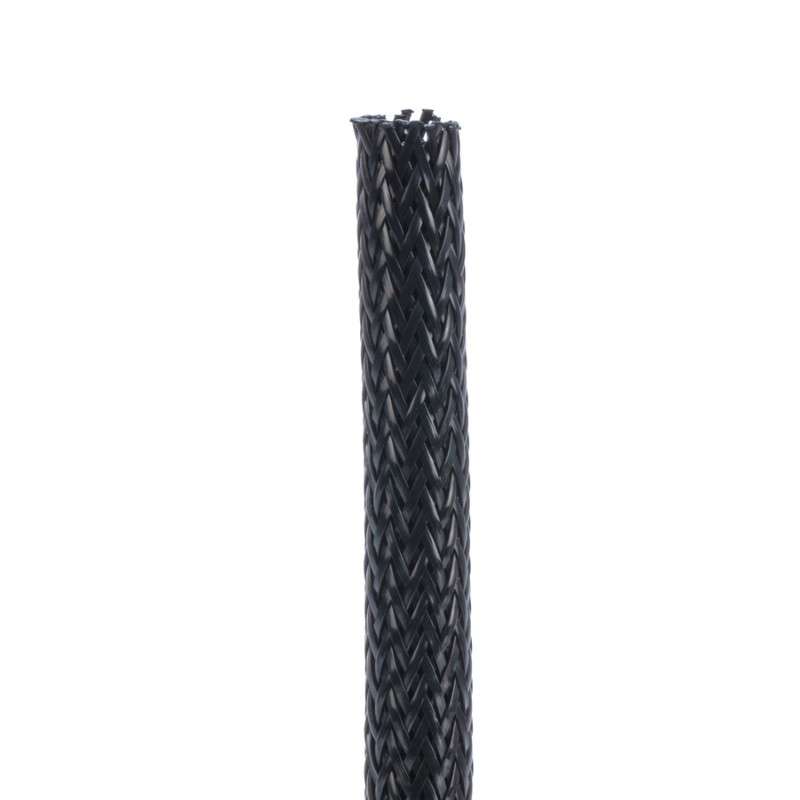 Braided Sleeving, FR Polyethylene Terephthalate, .38" ND x 150'L, Black