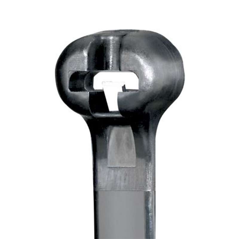 Barb Ty Cable Tie, Miniature Cross Section, 4.0 length, Heat Stabilized Nylon 6.6, Black, Bulk Package.