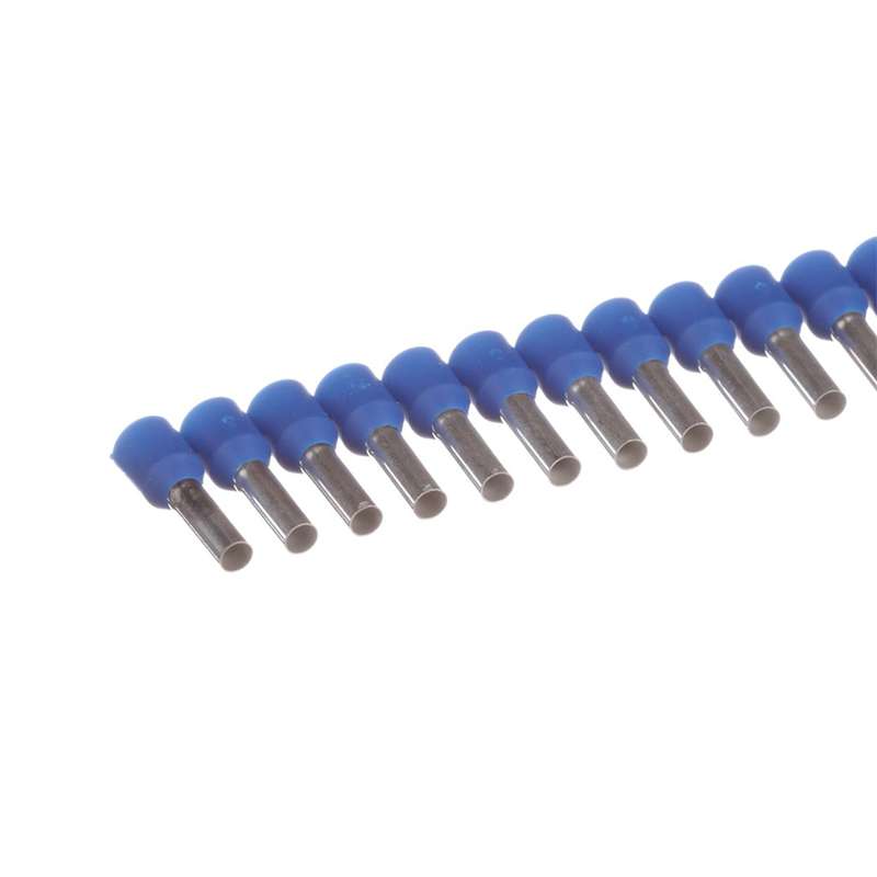 FSD Copper Ferrule Connector with 0.1" Pin Diameter 14 Ga. Wire Size, Blue, 0.57" Long