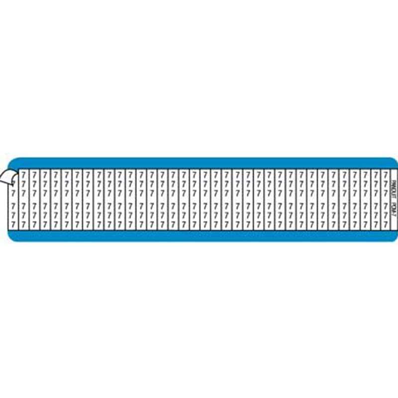 Panduit® PCM Full Numeric Pre-Printed Wire Marker Card, 0.27 in x 1.5 in, Vinyl Cloth, White/Black