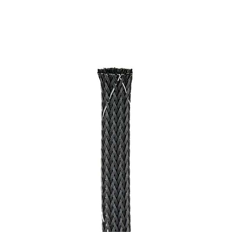 Braided Expandable Sleeving, .13" diameter (3.2mm), Black, Flame Retardant, Polyethylene Terephthalate, 200 ft. per Reel