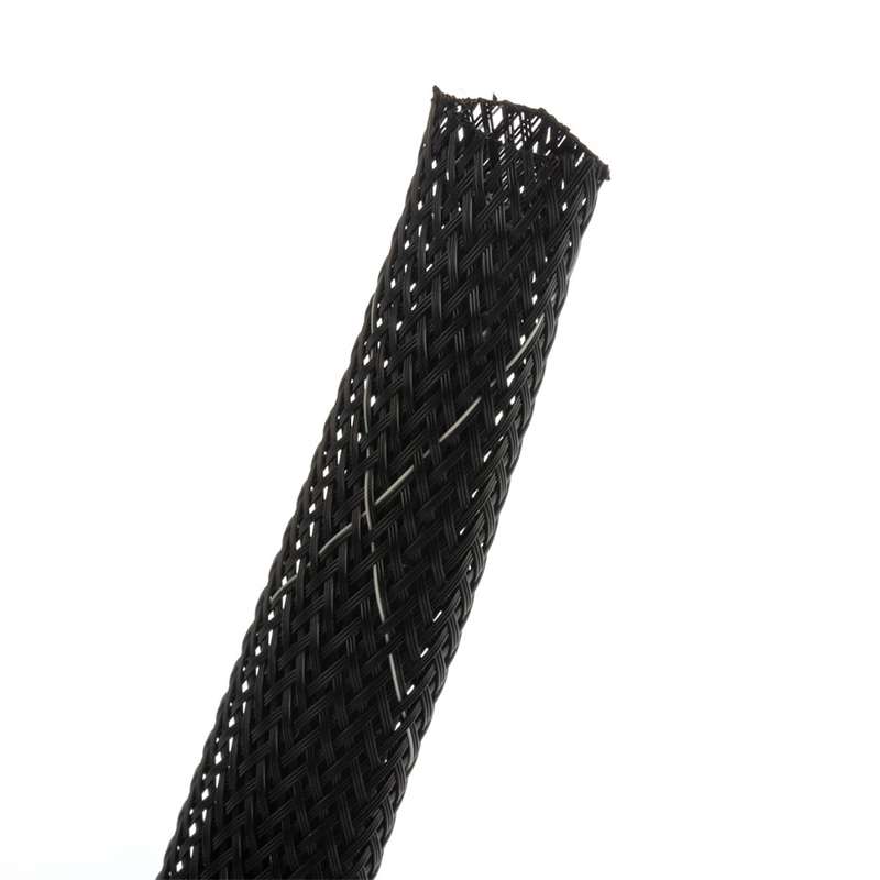 Braided Sleeving, Polyethylene Terephthalate, .5" ND x 100'L, Black
