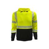 Knitted 8 oz Fleece Pullover, Lower Front Kangaroo Pocket Rib Knit Cuffs & Hem, Hi-Vis Yellow/Black, 2X-Large12 Each Per Case redirect to product page