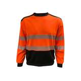 X-Back Knitted 7 oz Fleece Pullover, Front Kangroo Pocket Rib Knit Cuffs & Hem, Hi-Vis Orange/Black, 2X-Large, 12 Each Per Case redirect to product page