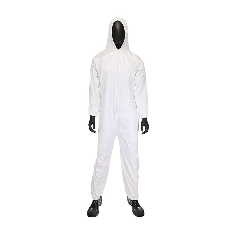 Microporous Coverall with Hood, Elastic Wrist & Ankle 47 gsm, Medium, White, 25 per Case