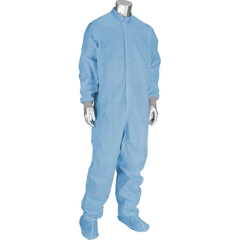 Disctek 2.5 ISO 4, Class 10, Cleanroom Coverall, 2XLarge, Light Blue