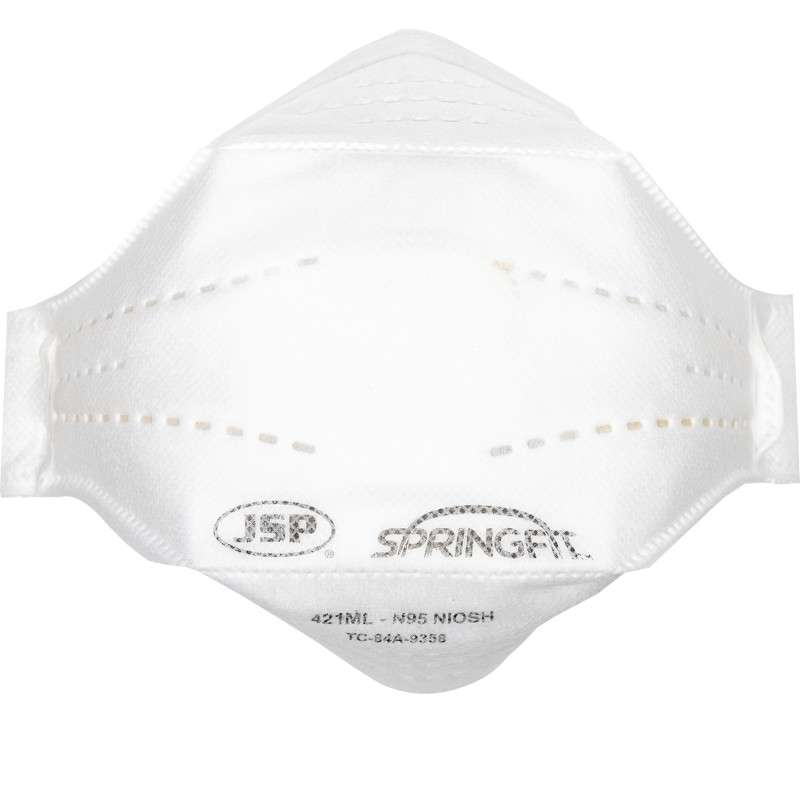 JSP Springfit™ Premium N95 Flat Fold Disposable Respirator - 10 Pack White OneSize