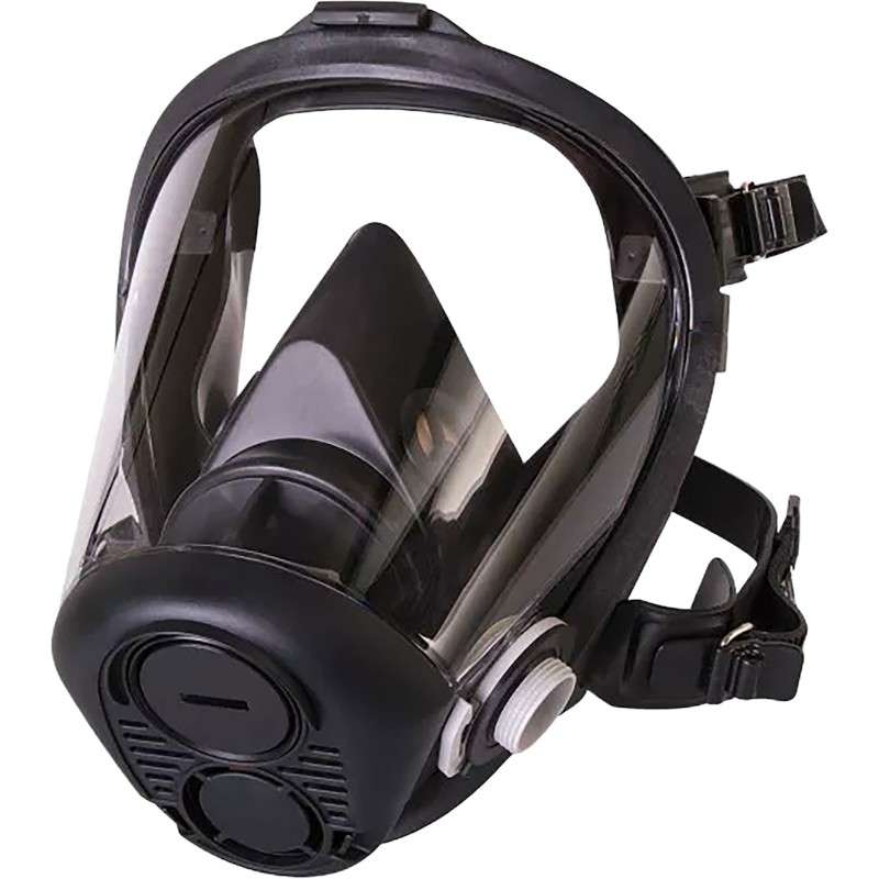 North RU6500 Series Silicone Full Facepiece with 5-Point Head Harness Black Small