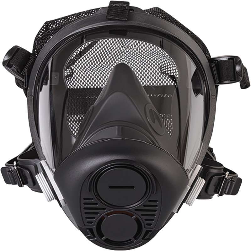 North RU6500 Series Silicone Full Facepiece with Mesh Headnet Black Small