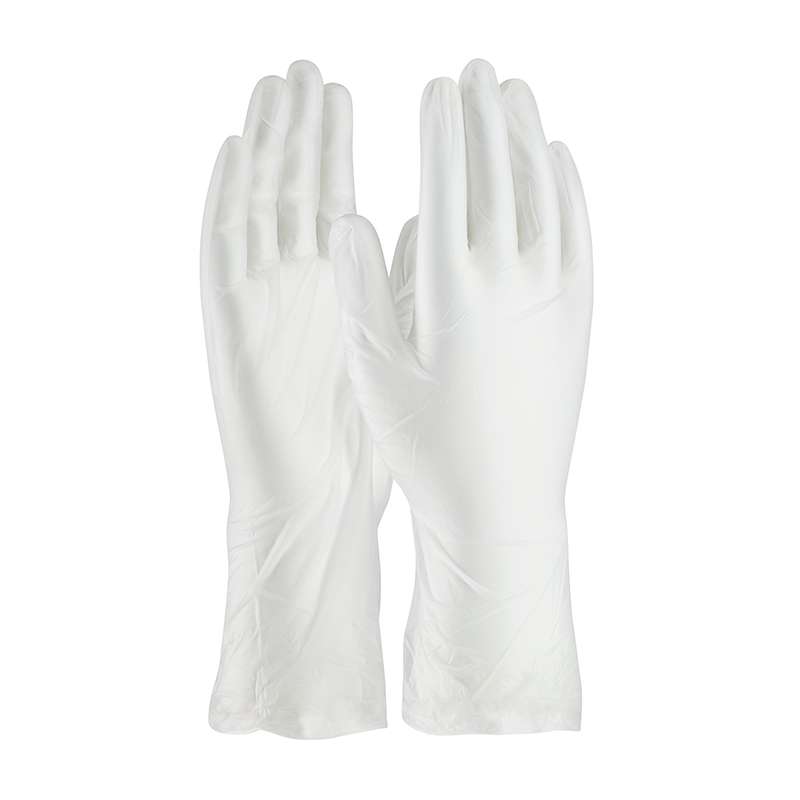 QRP® QualaSheer® Single Use Class 100 Cleanroom Vinyl Glove, Medium, 12" Long, 10 Bags per Case