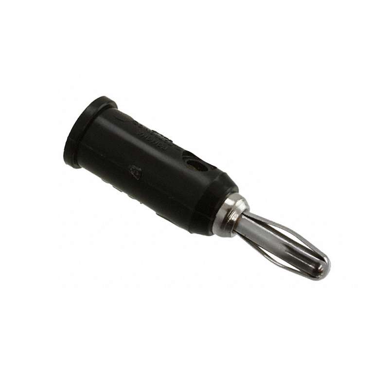 Solderless Stackup Banana Plug, Black 10 Pack