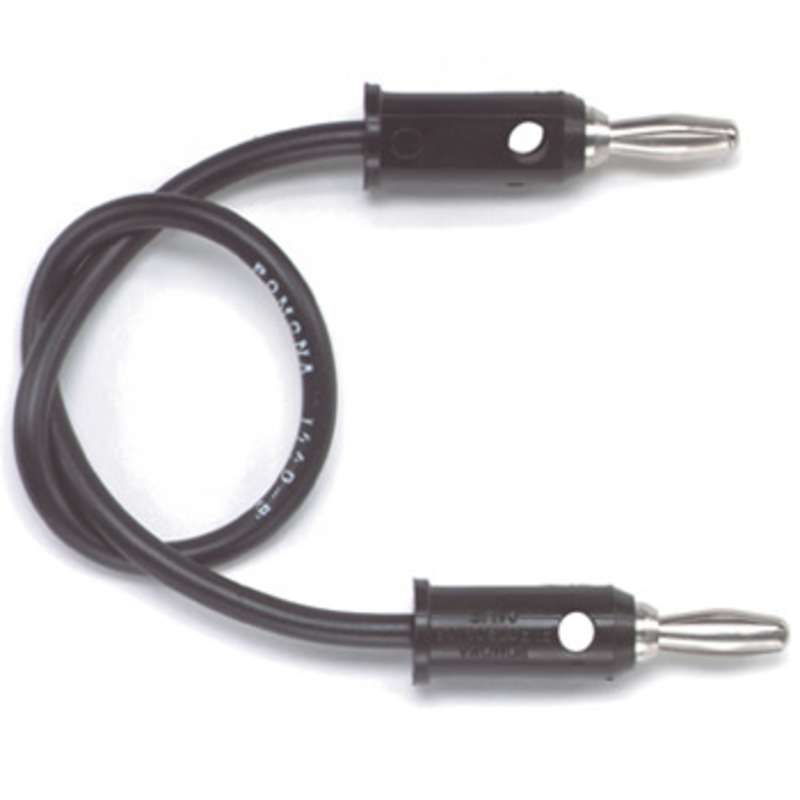 Multi-Stacking Banana Plug to Banana Plug Patch Cord, 12", Black