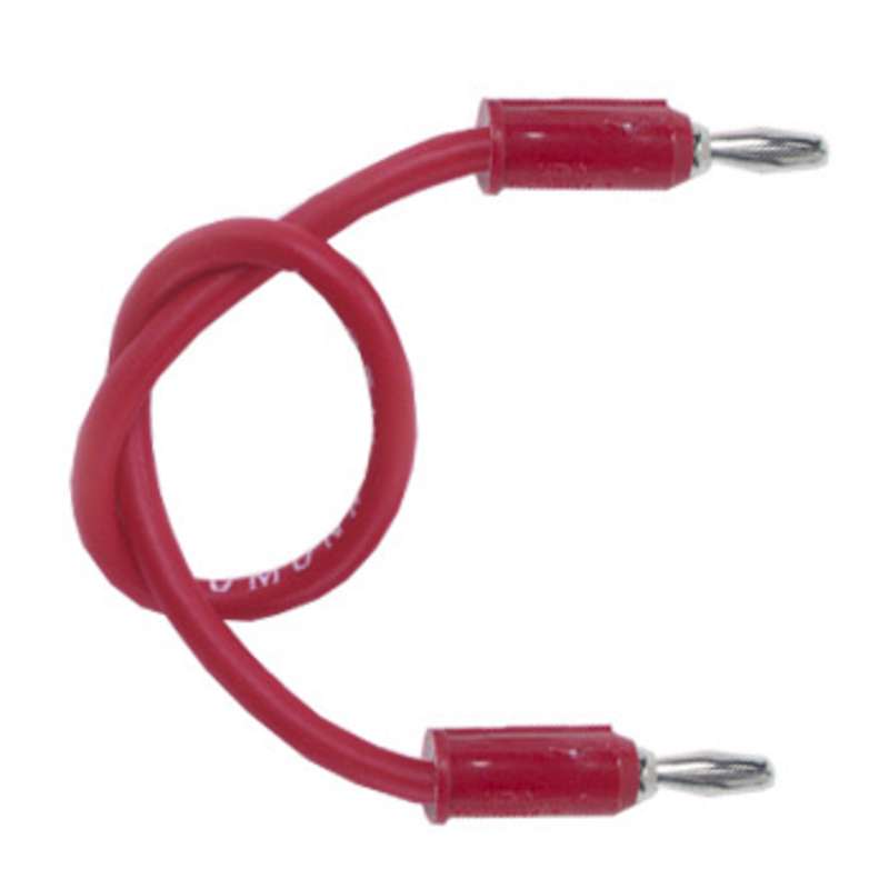 Multi-Stacking Banana Plug to Banana Plug Patch Cord, 12", Red