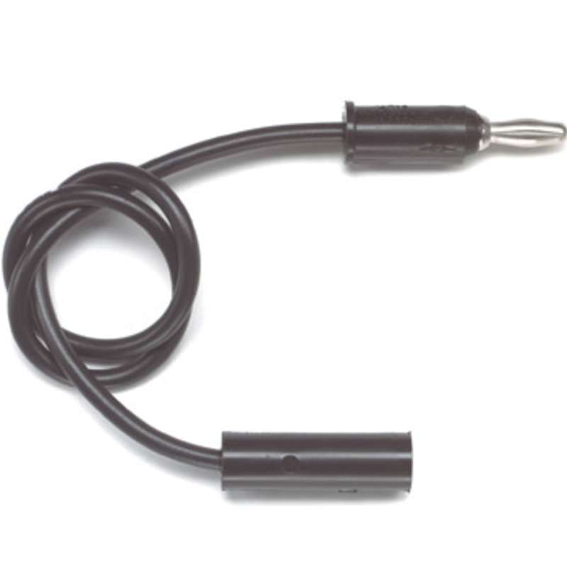 Banana Plug to In-Line Banana Jack Patch Cord, 24", Black