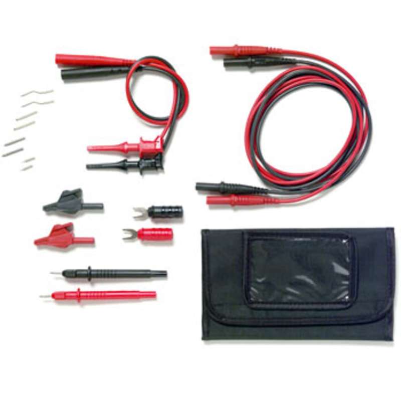 Electronic Bench DMM Test Lead Kit with Straight Plugs, 20 Pc w/ Pouch