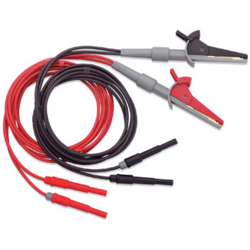 Kelvin Lead Set with Kelvin Clips - Sheathed Straight Banana Plugs