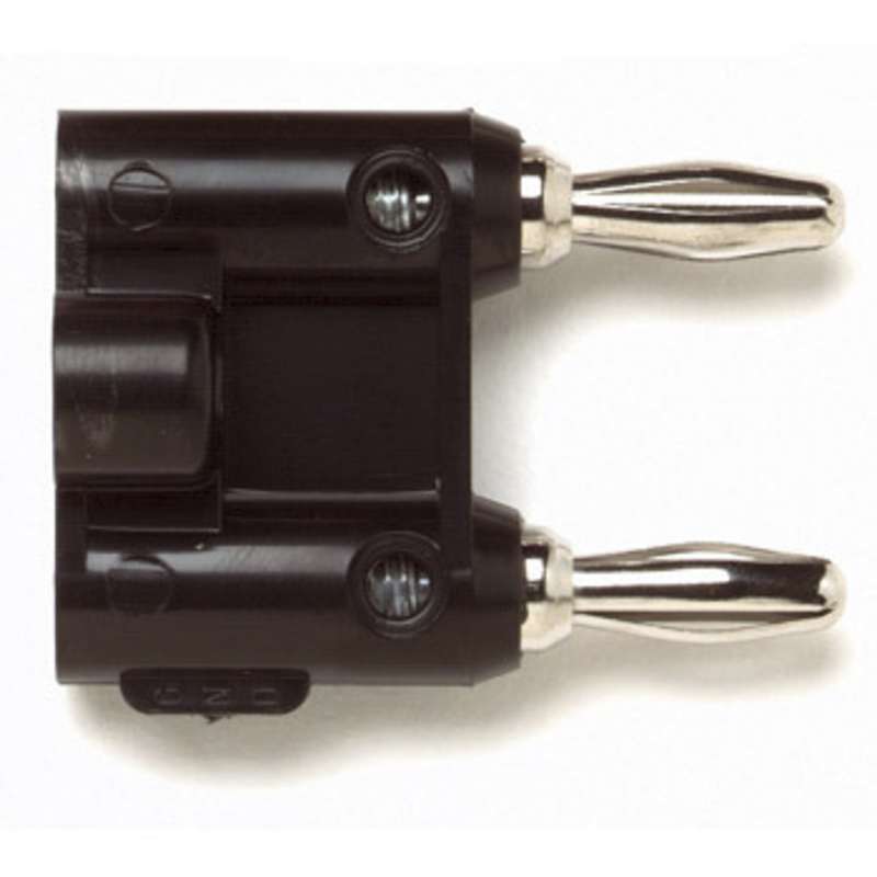 Double Banana Plug with Wire Guide, Black