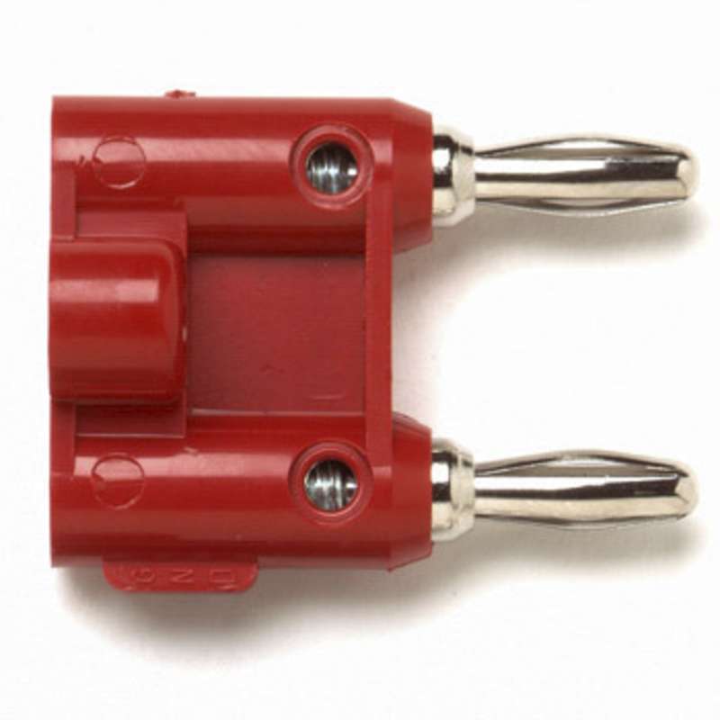 Double Banana Plug with Wire Guide, Red