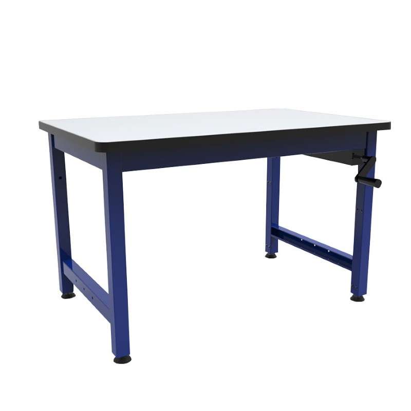 Hand Crank Adjustable Work Table, 4-Post, ESD 36"D x 48"W