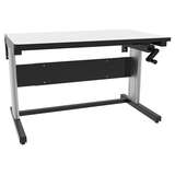 Hand Crank Adjustable Workstation with Dual Aluminum Leg, 30" D x 60" W redirect to product page