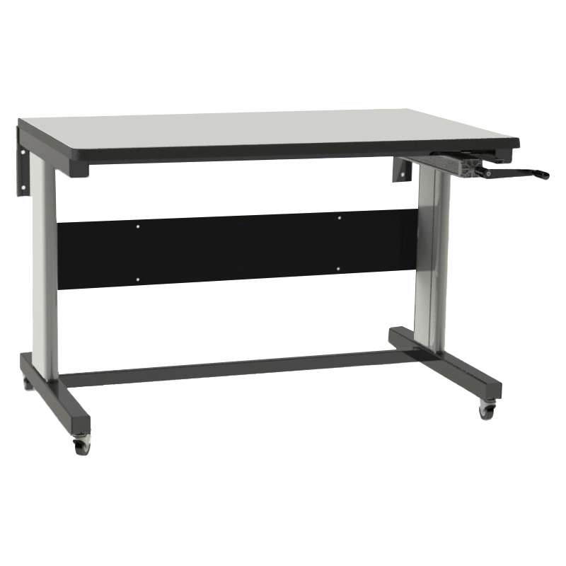 Rubber 4" Diameter Tread Swivel Casters for Dual Leg Workstation, Set of Four