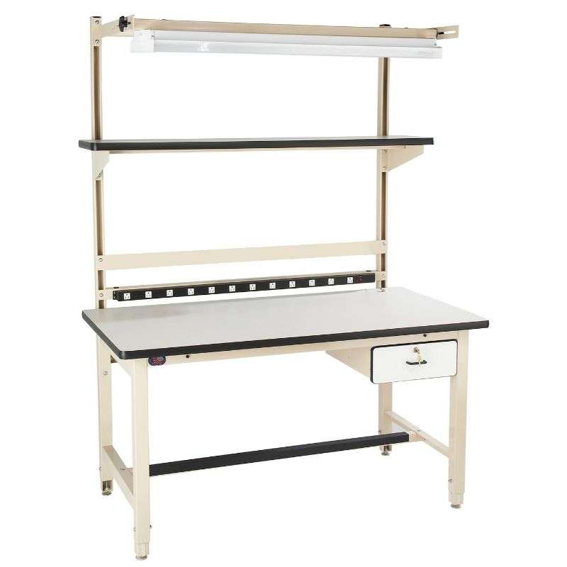 Bench in a Box Kit Quick Ship Non-ESD with Light Beige Frame, 84"H x 30"D x 60"L