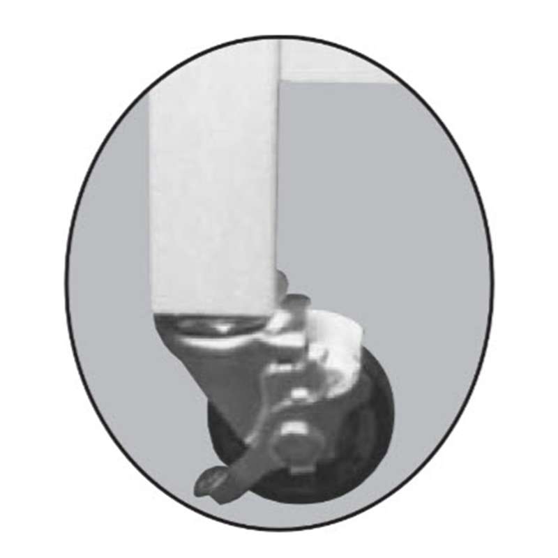 Stem Casters Set, 3" Diameter, 2 Swivel and 2 Swivel/Braking, for Pro-Line Four Leg Workstaions WITHOUT Leg Extenders, 4 per Set