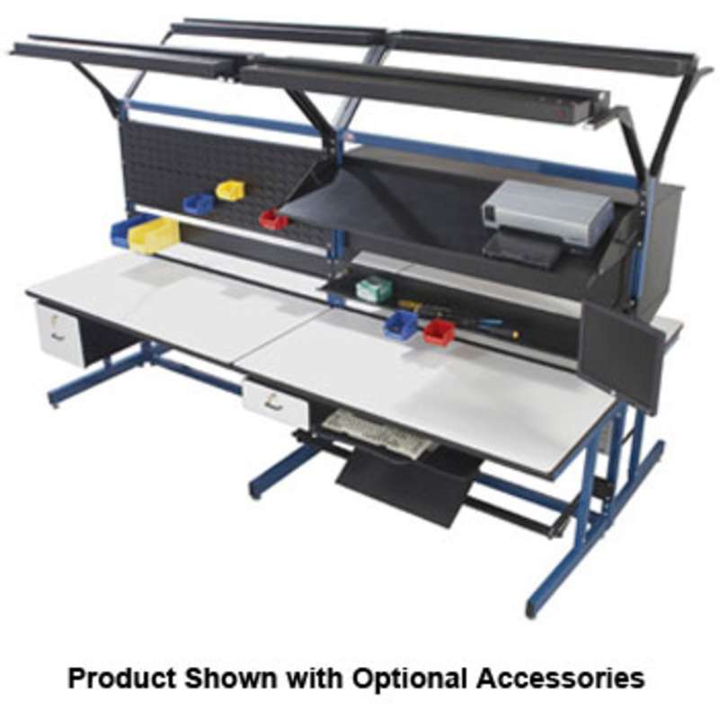 Basic Series Quick Ship Double Sided Non-ESD Workstation Add-On Unit, 30"D x 72"W x 65"H