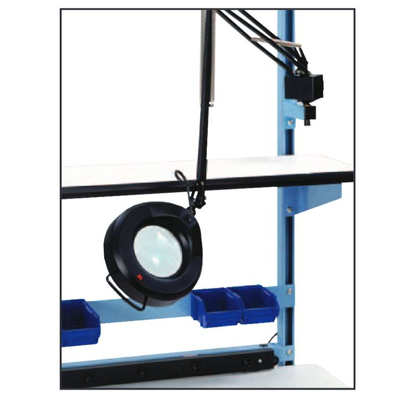 Magnifier 3 Diopter Standard Inspection Light with Clamp and 45" Arm, Black