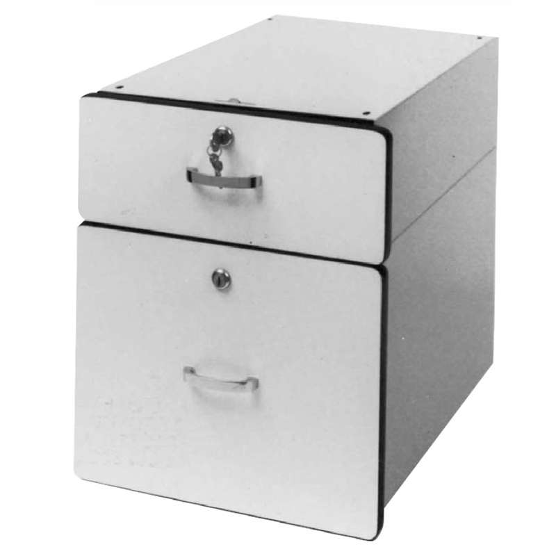 Modular Drawer System 3"x15"x19.25", White Plastic Laminate with Black T-Mold Edge