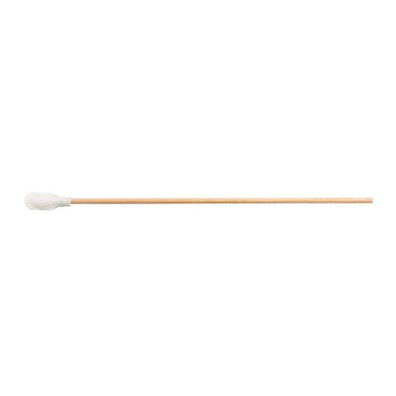 Chemical Resistant Foam Over Cotton Swab with 3/8" Tip and Wood Handle, 6" Long, 50 per Bag