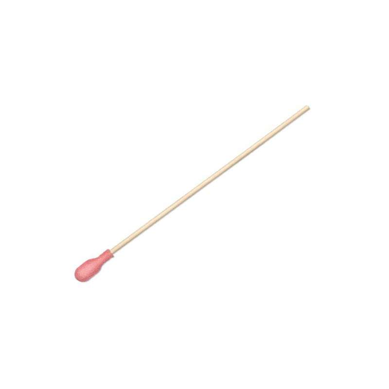 Pink Dissipative Foam Over Cotton Swab with 3/16" Tip and Wood Handle, 6" Long, 50 per Bag