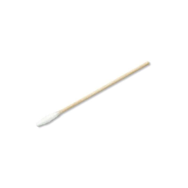 Non-Sterile Pointed Cotton Swab with 1/8" Tip and Wood Handle, 3" Long, 100 per Bag