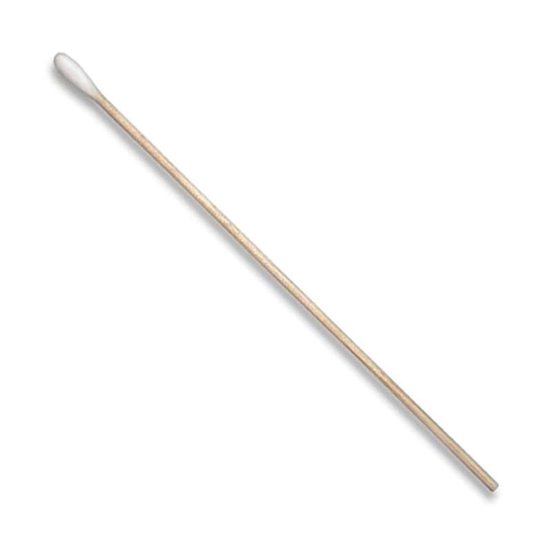 Single-Head Cotton Swab with .19" Tip and Wood Handle, 6" Long, 100 per Bag
