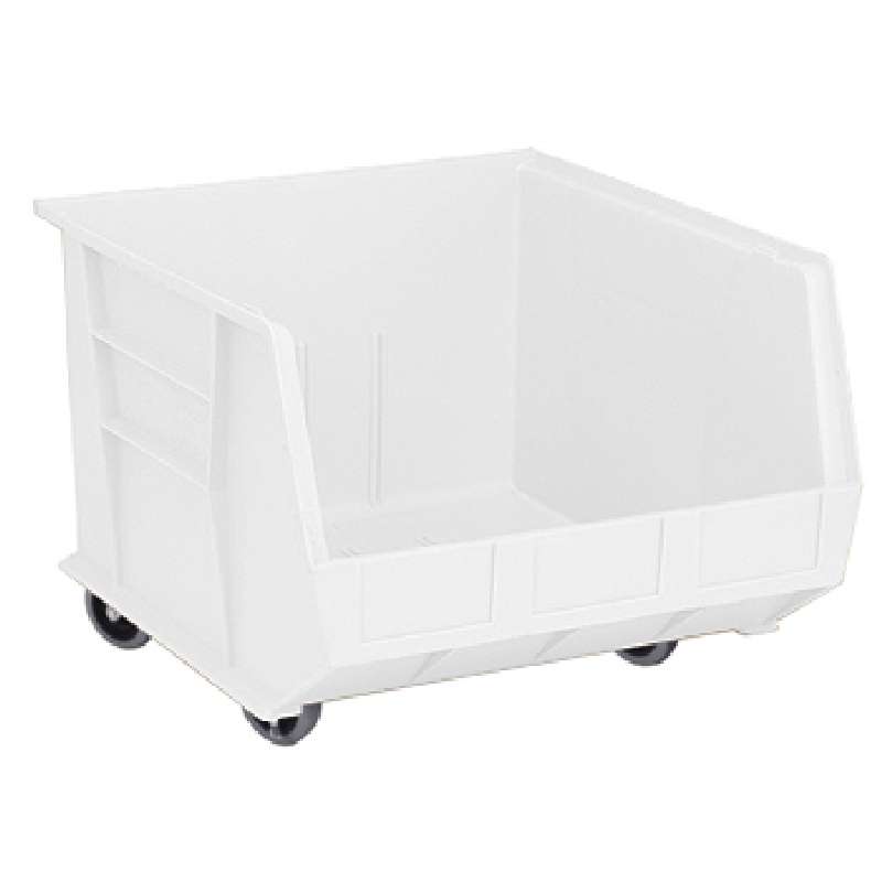 Ultra Stack and Hang Bin with Casters, 18 L x 16-1/2 W x 11in H, Clear, 3 per Case