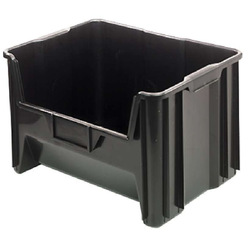 Heavy-Duty Giant Stack Container, Recycled Black, 15-1/4 x 19-7/8 x 12-7/16in, 3 per Case