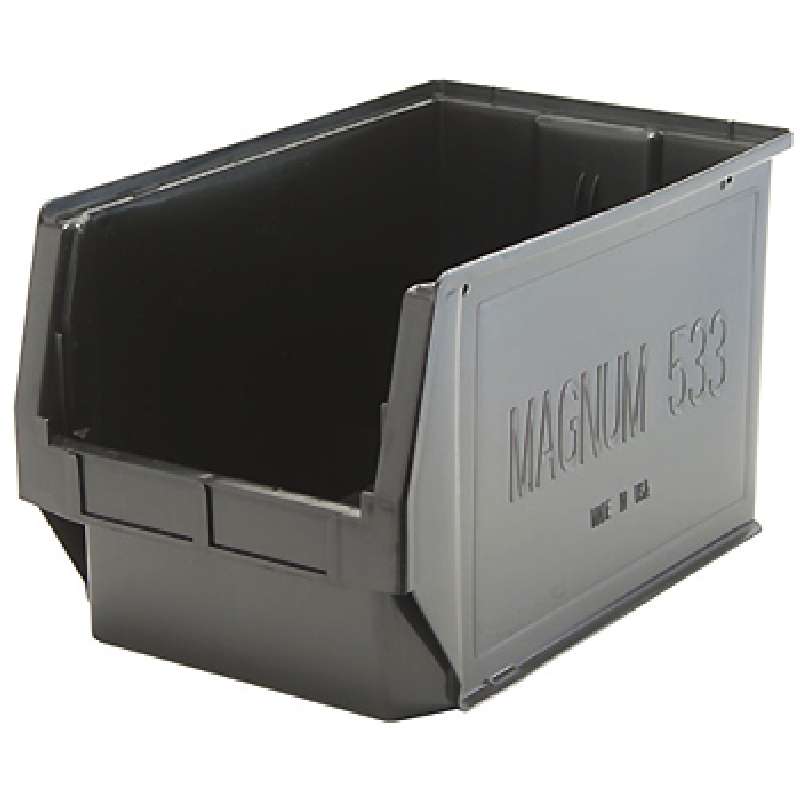 Magnum Bin, Recycled Black, 19-3/4in x 12-3/8in x 11-7/8in, 3 per Case
