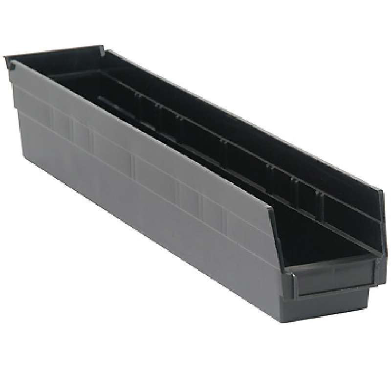4in Economy Shelf Bin 23-5/8in x 4-1/8in x 4in, Recycled Black, 16 per Case