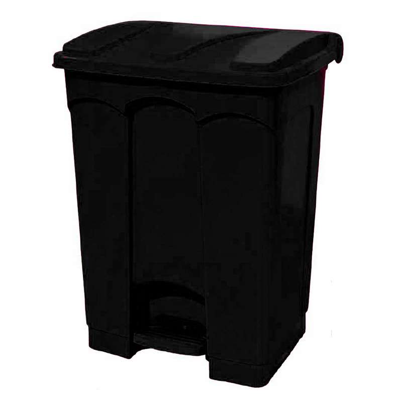 CRUSADER Step-on Trash Can 18 Gallon, Black