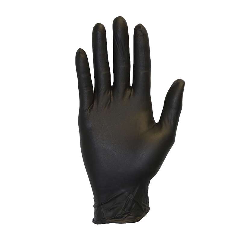 Nitrile Gloves, Powder Free, Latex Free, 5.5 mil, Black, Textured, Small, 100 per Box, 10 Box per Case