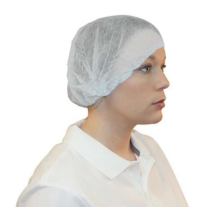 Pleated Bouffant Caps, Polypropylene, White, 21" 100 per Bag, 10 Bags per Case