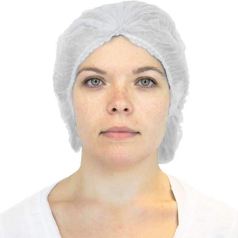 Pleated Bouffant Caps, White, 24" 100per Bag, 10 Bags per Case